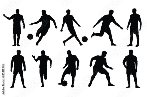 soccer player silhouette vector illustration