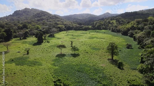 Drone shot over rural Puerto Rico, USA