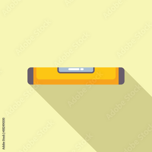 Yellow building level tool is lying on a surface, ready to help determine the horizontality and verticality of a structure