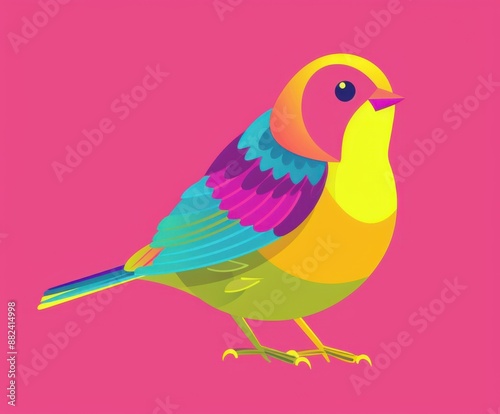 Animated bird on a monochrome background photo