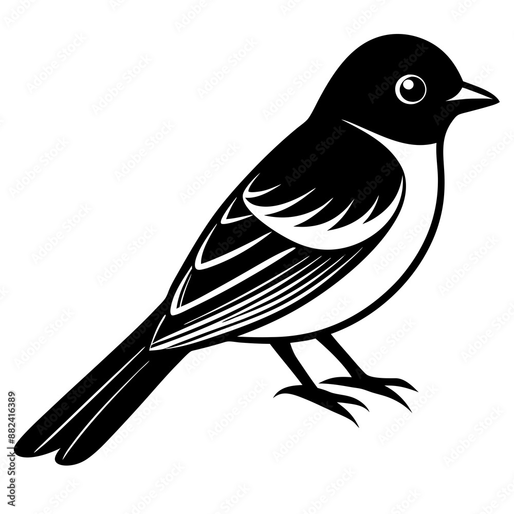 Obraz premium Eastern Phoebe vector silhouette on white background