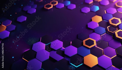 banner 3d texture generative orange blue colorful texture technology three dimensional futuristic xagon xagon purple illustration background ai abstract shape abstract cube background digital xagonal photo