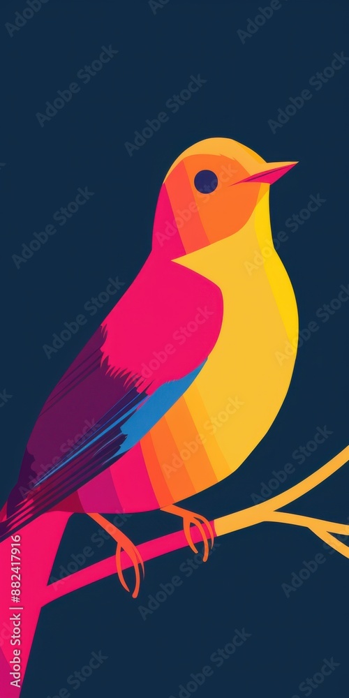 Animated bird on a monochrome background Animated bird on a monochrome background