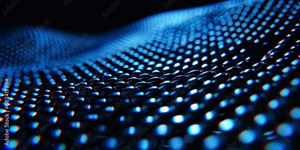 Abstract Blue Mesh Waveform with Glowing Dots Abstract Blue Mesh Waveform with Glowing Dots