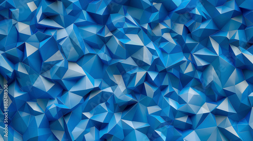 青色のポリゴンの背景素材「AI生成画像」