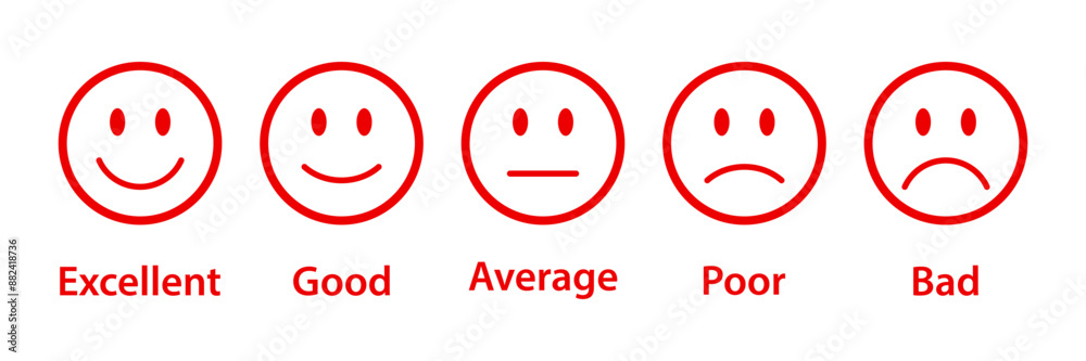 Fototapeta premium Smiley rating icon set