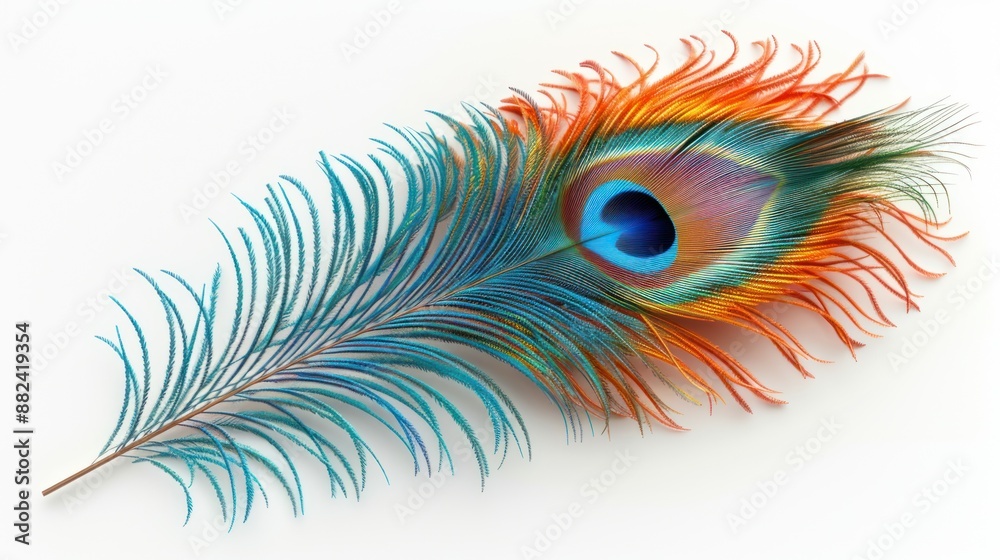 Obraz premium A Single Peacock Feather