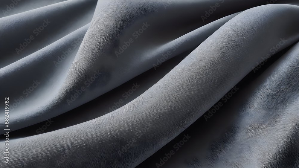 Obraz premium Gray cotton fabric, revealing an intricate and mesmerizing abstract texture. Generative AI