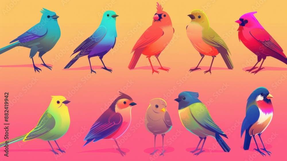 Animated bird on a monochrome background Animated bird on a monochrome background