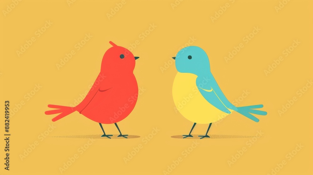 Animated bird on a monochrome background Animated bird on a monochrome background