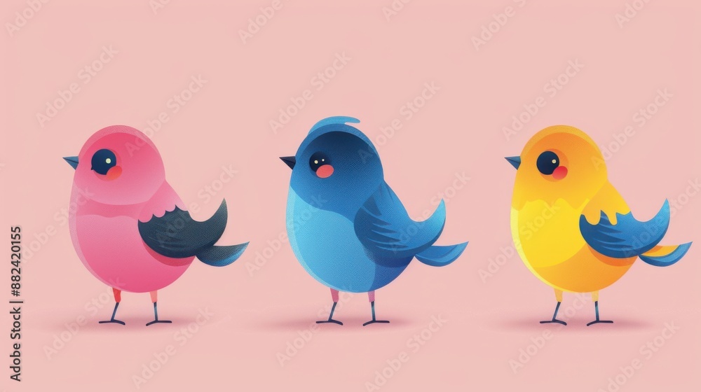 Animated bird on a monochrome background Animated bird on a monochrome background