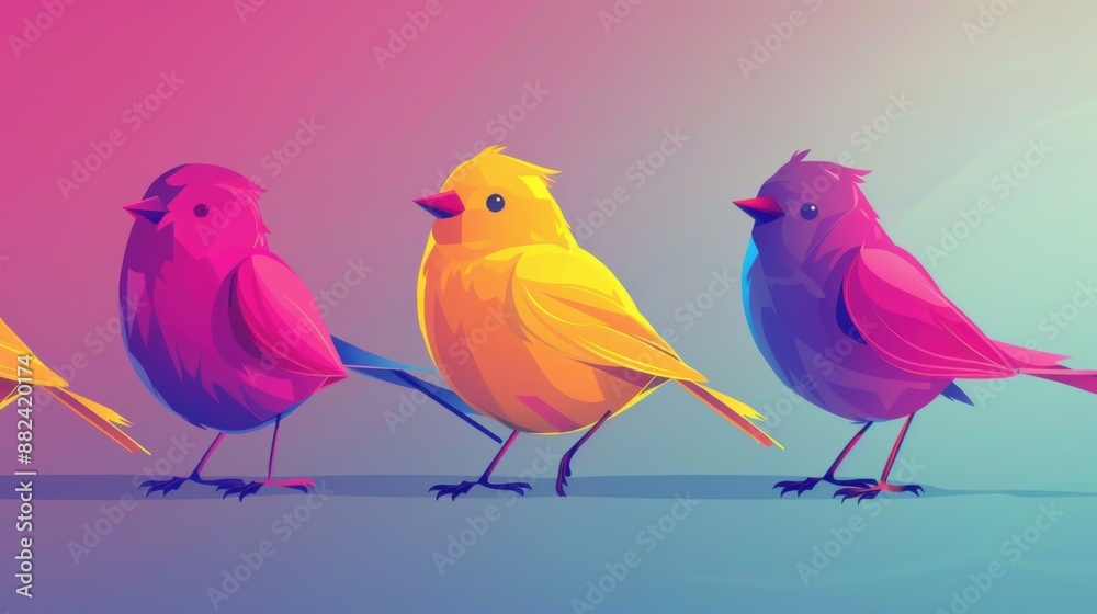 Animated bird on a monochrome background Animated bird on a monochrome background