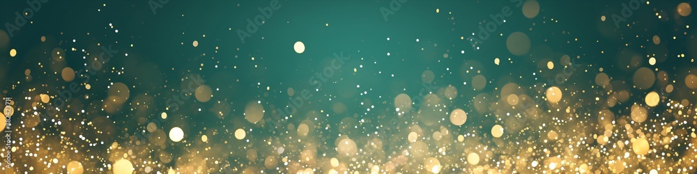 Christmas luxury abstract dark green background with golden blurred glitter lights and sparkles. Festive backdrop with copy space for holiday, birthday, New Year, St Patrick's Day Christmas luxury abstract dark green background with golden blurred glitter lights and sparkles. Festive backdrop with copy space for holiday, birthday, New Year, St Patrick's Day