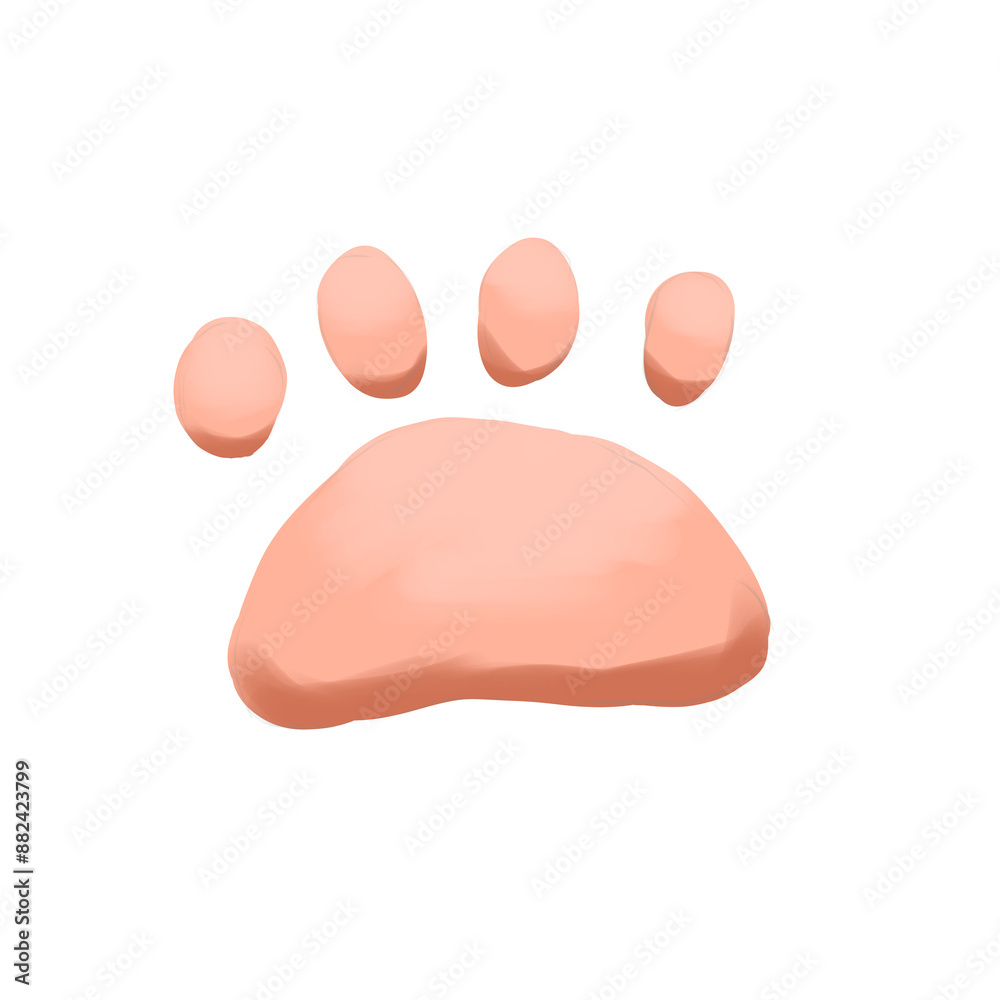 Cat paw pads, color illustration Cat paw pads, color illustration