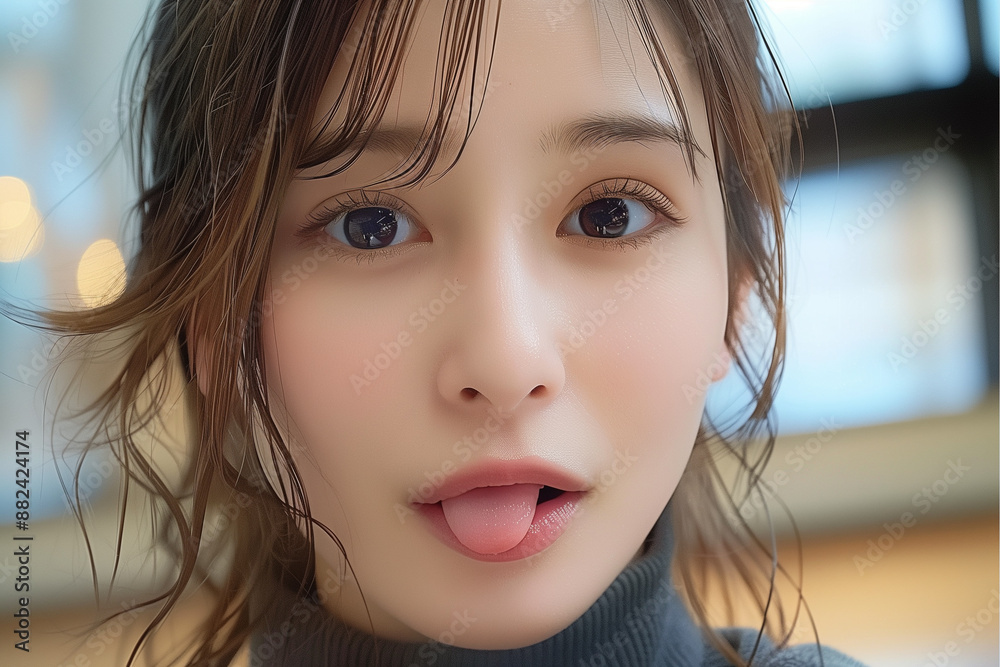 可愛い女の子の舌 Stock Photo | Adobe Stock