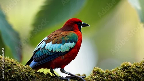 Footage of a Colorful Cuban Bird