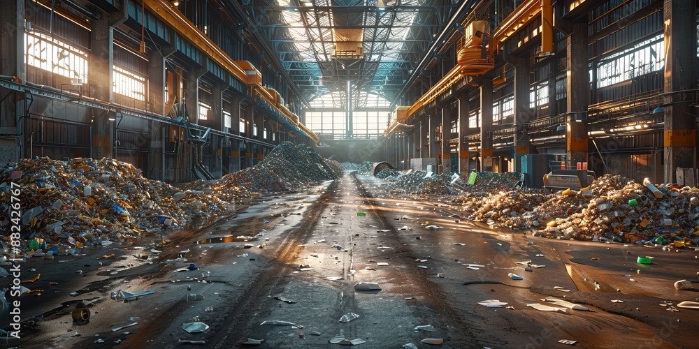Advanced recycling facilities turning waste into resources efficiently, highlighting sustainable technology Advanced recycling facilities turning waste into resources efficiently, highlighting sustainable technology