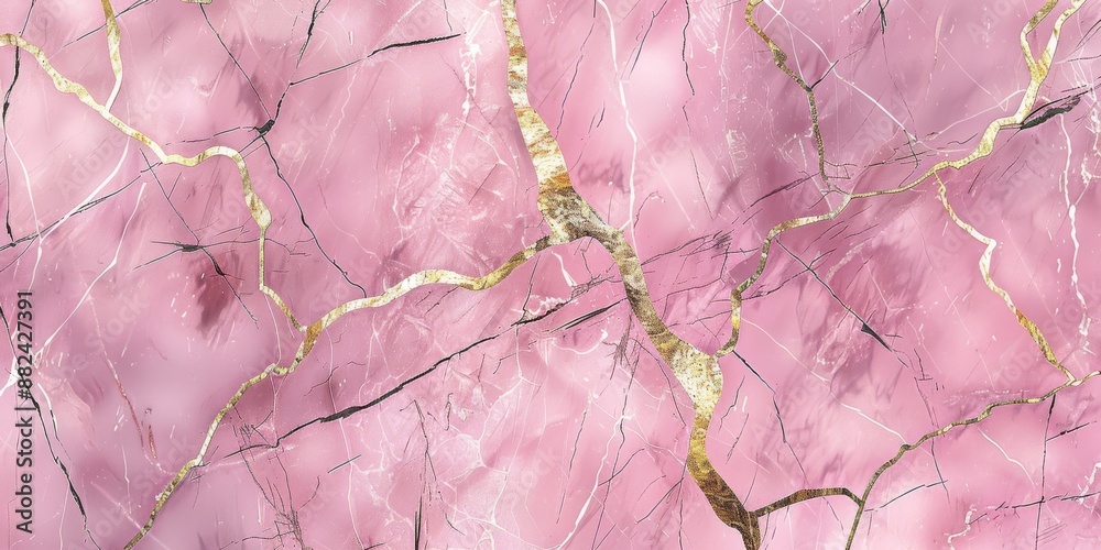 Seamless pattern crackled light French Pass pink marble with thin golden lines Seamless pattern crackled light French Pass pink marble with thin golden lines