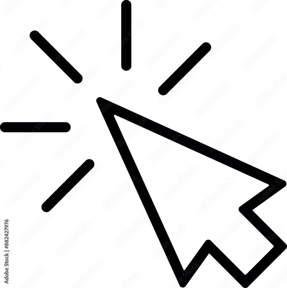 Cursor line icon. Vector symbol in trendy flat style on white background. Click arrow. Cursor line icon. Vector symbol in trendy flat style on white background. Click arrow.