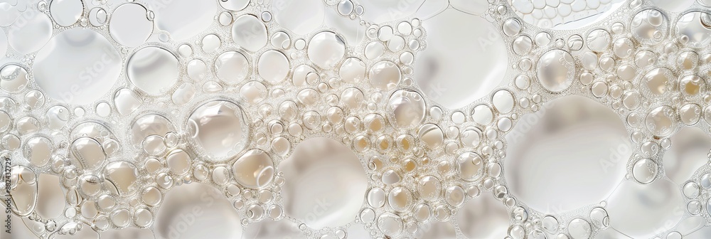 An Up-Close Perspective Showcasing Numerous Bubbles Against a Stark White Backdrop