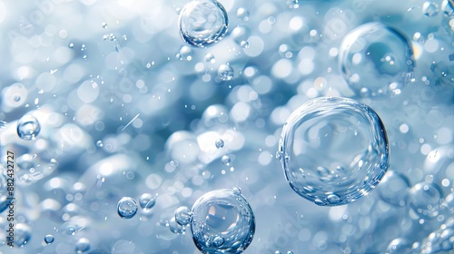 Wallpaper Mural Abstract Blue Bubbles Floating Gracefully Against a Clean, Pure White Background Torontodigital.ca