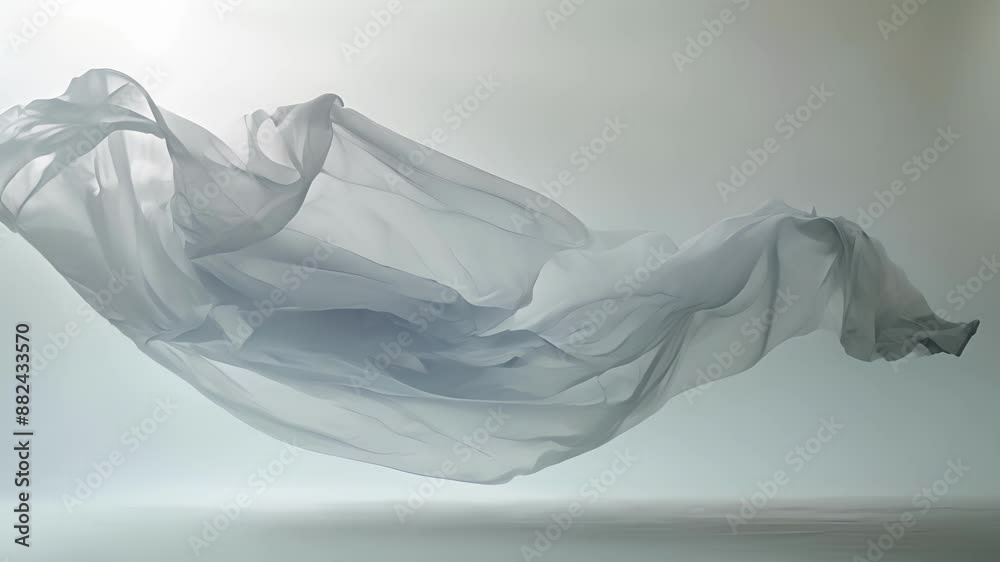 A magical and surreal image captured with a flowing fabric floating in midair suspended by the studio lighting. A magical and surreal image captured with a flowing fabric floating in midair suspended by the studio lighting.