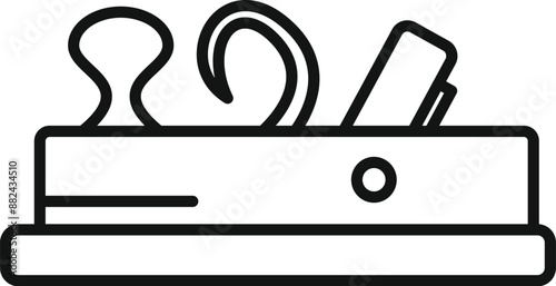 Carpenter tool jack plane with steel blade is making smooth wood surface in workshop