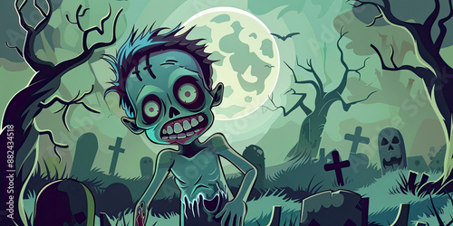 Scary Halloween Cartoon Zom...