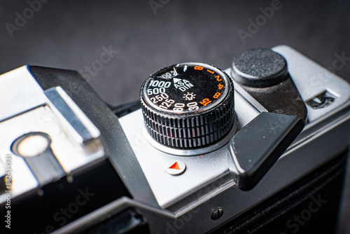 Obraz na plátně Close Up Of A Vintage Film Camera's ISO Dial