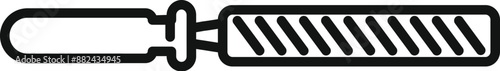Line icon of a rasp file with a handle, a tool often used in construction and carpentry for smoothing surfaces