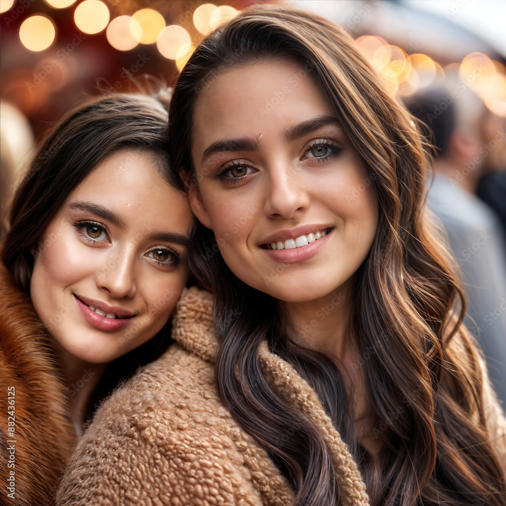 Friends at a street fair