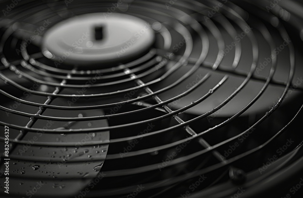 Close Up of a Wet Fan Grill After Use