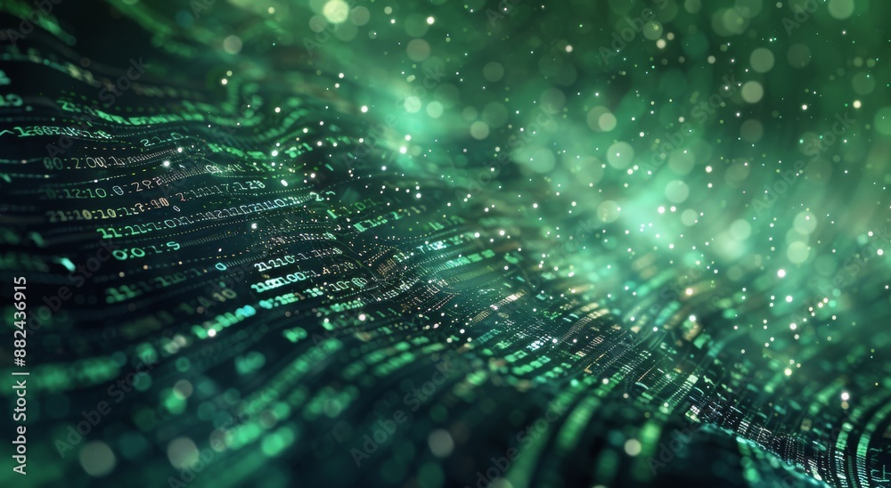 Abstract Green Binary Code Data Flow Pattern Abstract Green Binary Code Data Flow Pattern