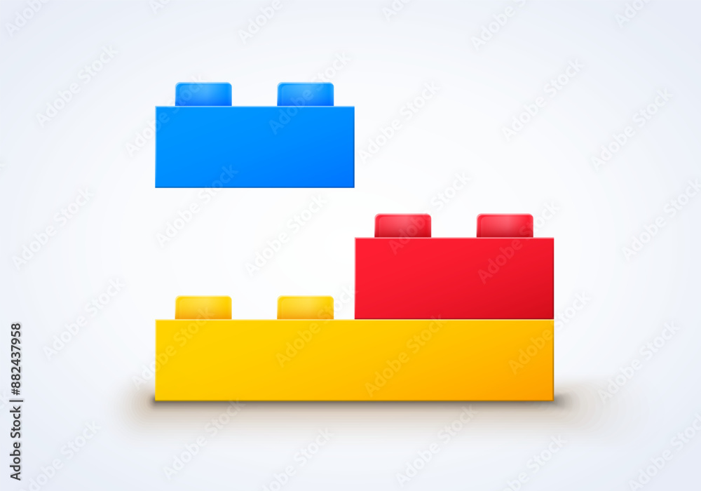 Toy Brick Or Building Block Concept Toy Brick Or Building Block Concept