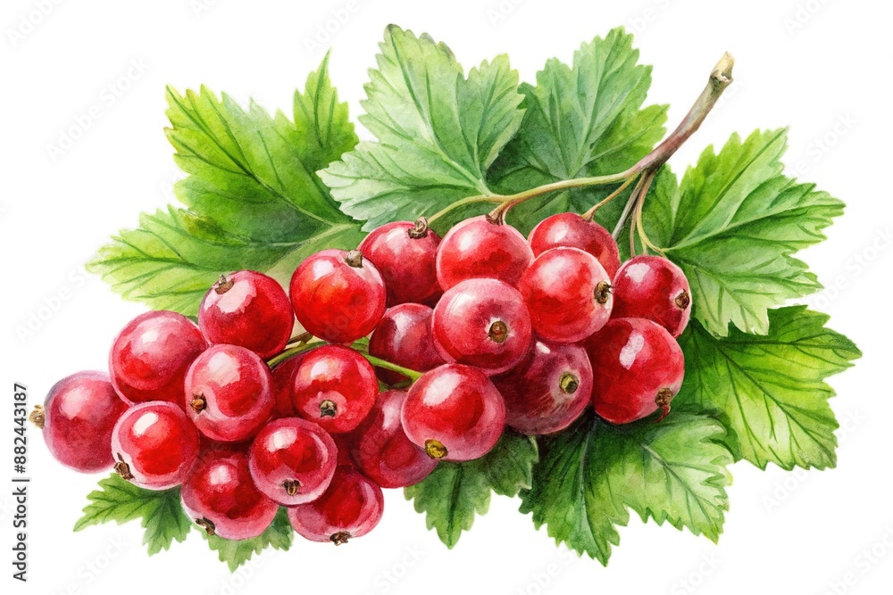 Isolated red currant. Fresh whole Black currant with leaf on a branch isolated on white background with clipping path Isolated red currant. Fresh whole Black currant with leaf on a branch isolated on white background with clipping path