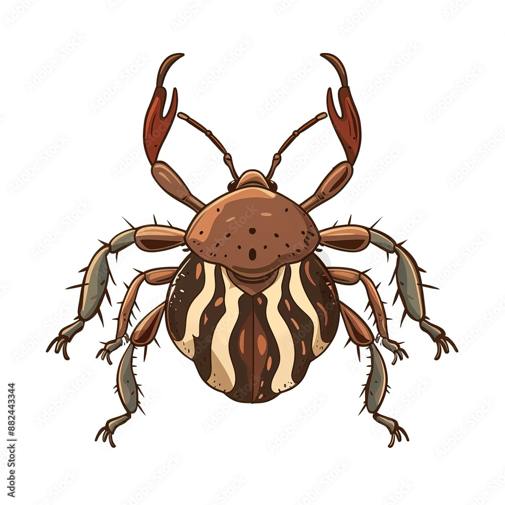 Tick Retro animal fashion cartoon isolated whitebackground Tick Retro animal fashion cartoon isolated whitebackground