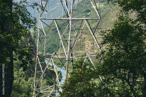 Power mast from the Fortunsdalen Valley, Norway. photo