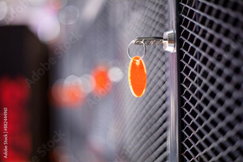 lock with key in the locker for personal belongings photo