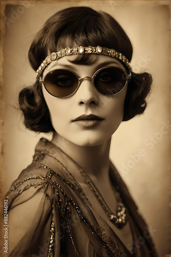 vintage retro 1920s woman sunglasses