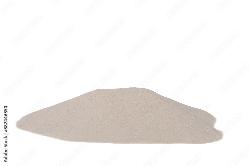 Natural sand heap isolated on white