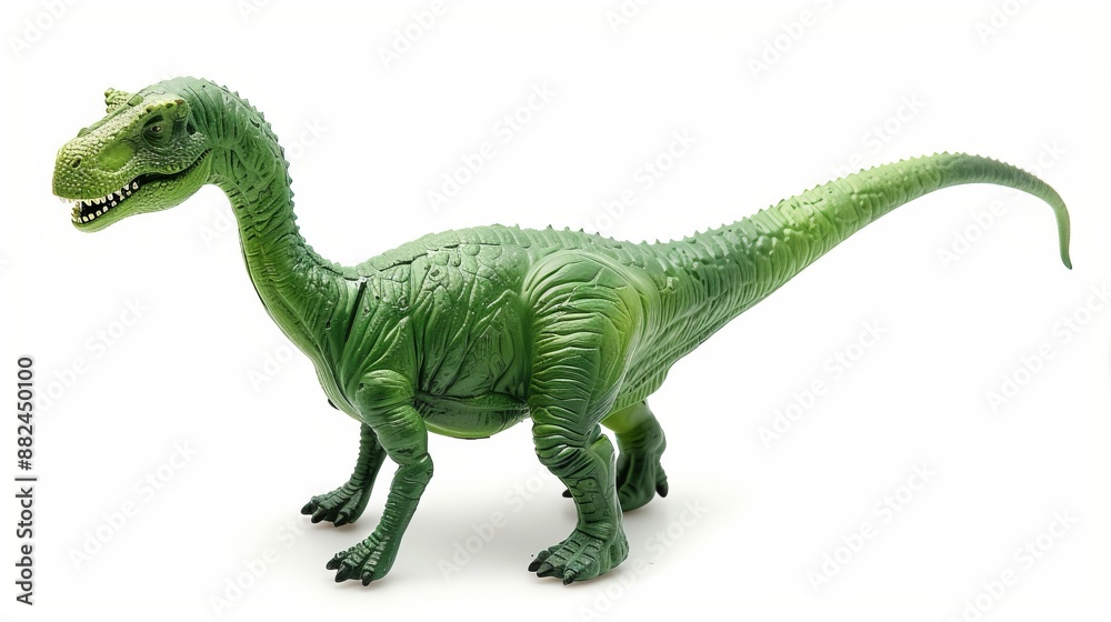 A close-up view of a green dinosaur toy with intricate details and textures, standing on a white background, showcasing its playful and educational value for children. A close-up view of a green dinosaur toy with intricate details and textures, standing on a white background, showcasing its playful and educational value for children.