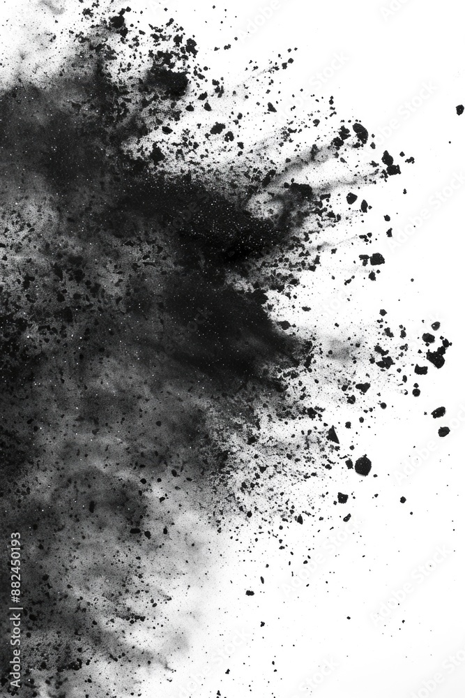 Fototapeta premium A close-up shot of a large dust cloud in black and white, suitable for use in editorial or commercial contexts