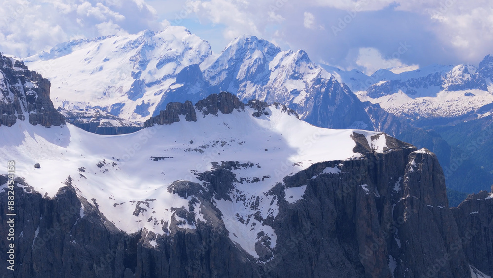 Italy dolomites natural park Val Gardena and general images with drone