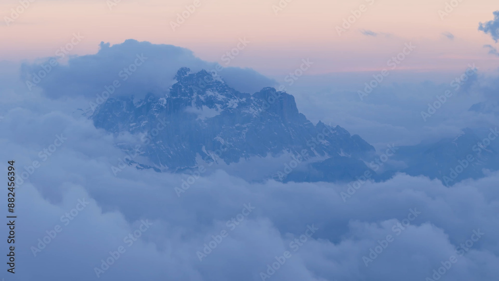 Fototapeta premium Italy dolomites natural park Giau pass surroundings clouds and general images with drone