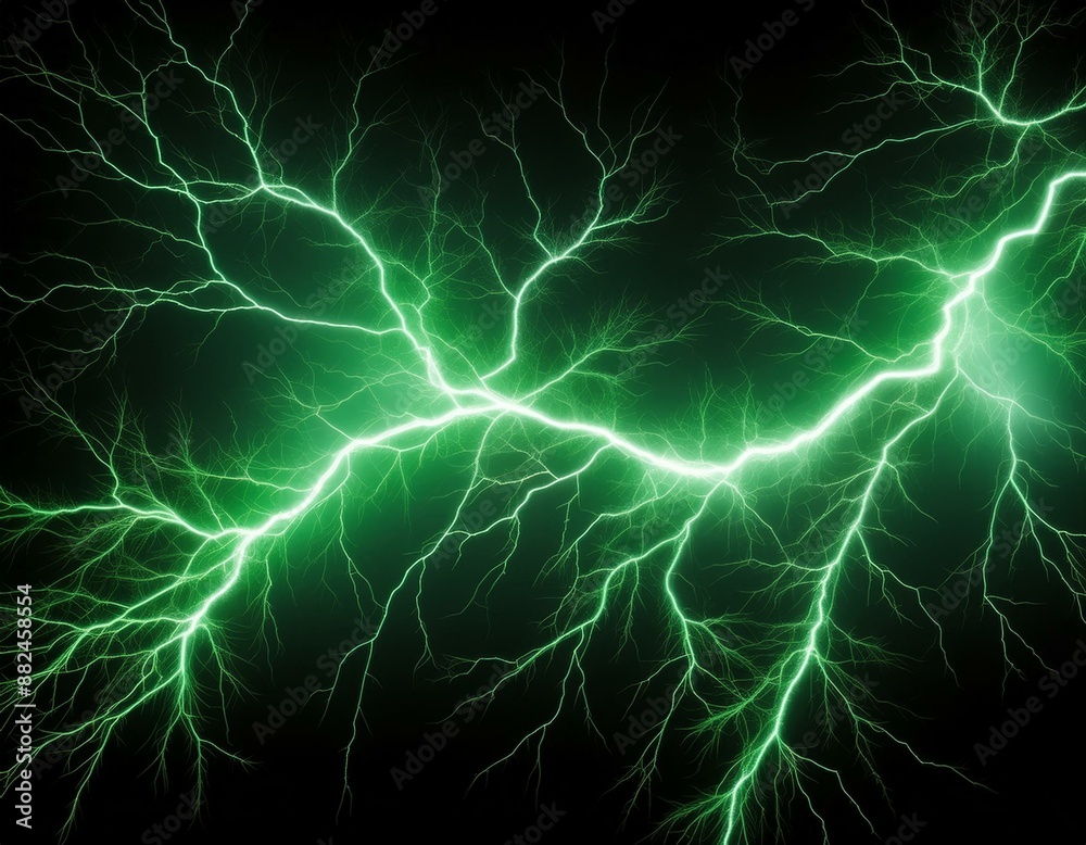 Green lightning in plain black background background Green lightning in plain black background background