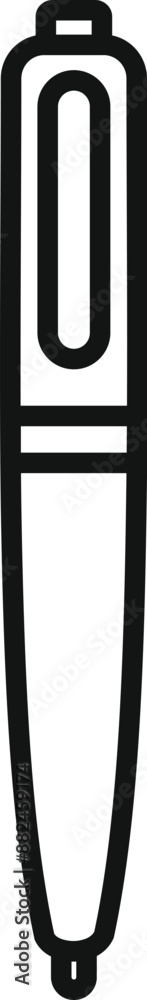 Obraz premium Minimalist line art icon of a ballpoint pen, representing writing, drawing, and creativity