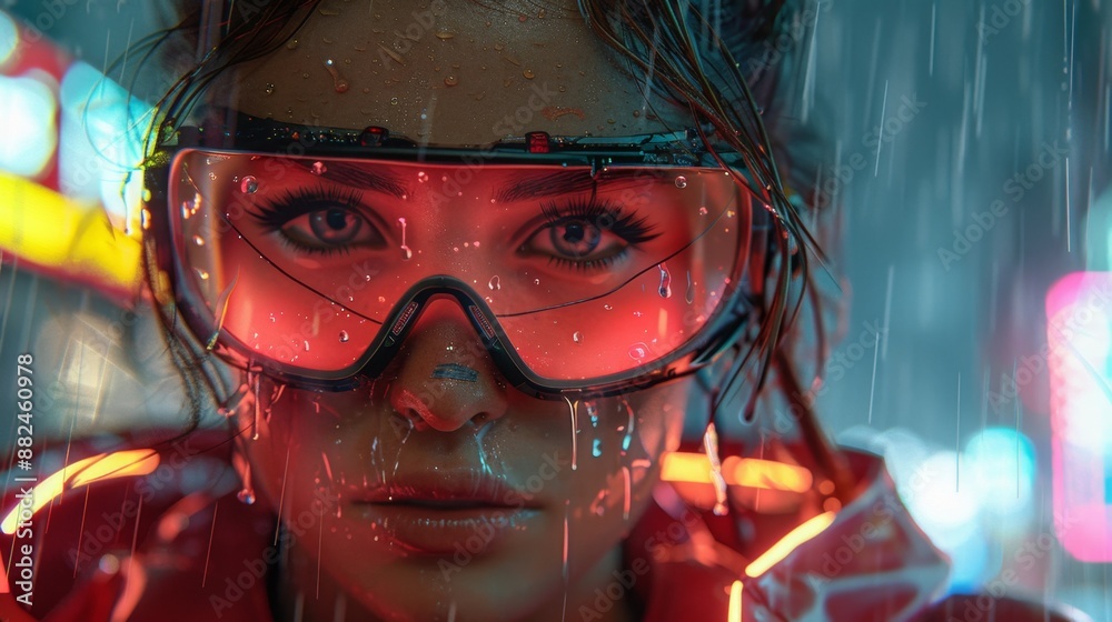 Cyberpunk rainy night - generative ai Cyberpunk rainy night - generative ai