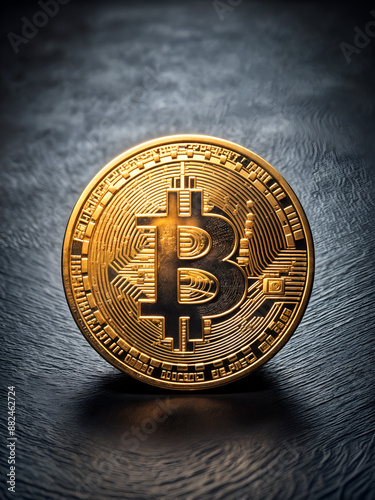 Bitcoin in a grey background 