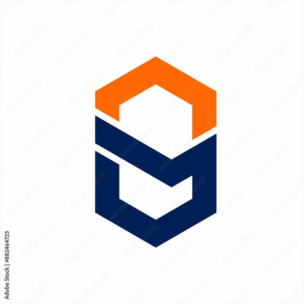 Abstract hexagon letter GS logo design. Abstract hexagon letter GS logo design.
