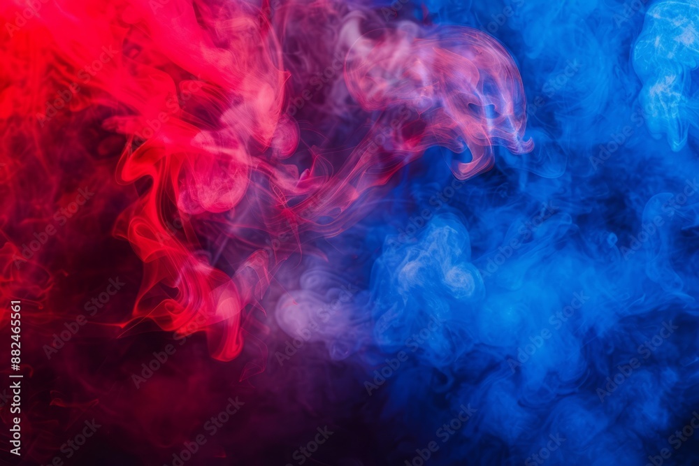 Isolated red and blue smoke on the background. Isolated red and blue smoke on the background.